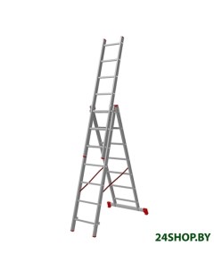 Лестница стремянка алюминиевая трёхсекционная 3x7 1230307 Новая высота