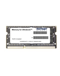 Оперативная память PATRIOT Memory for Ultrabook 4GB DDR3 SO DIMM PC3 12800 PSD34G1600L81S Patriot (компьютерная техника)