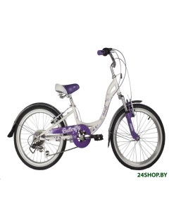 Детский велосипед Butterfly 6 V 20 20SH6V BUTTERFLY VL22 белый фиолетовый 2022 Novatrack