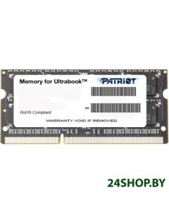 Оперативная память Patriot Memory for Ultrabook 4GB DDR3 SO DIMM PC3 12800 PSD34G1600L2S Patriot (компьютерная техника)