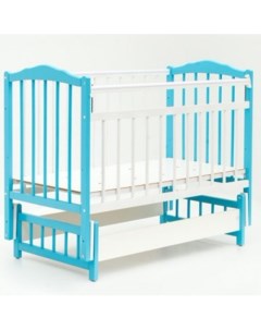 Детская кроватка М 01 10 11 белый голубой Bambini