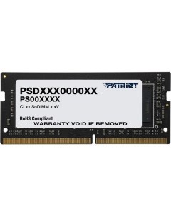 Оперативная память Patriot Signature Line 8GB DDR4 SODIMM PC4 25600 PSD48G320081S Patriot (компьютерная техника)