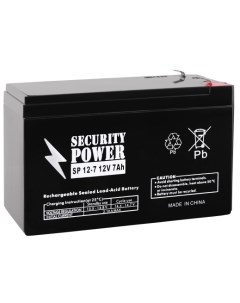 Аккумулятор для ИБП SP 12 7 F1 12В 7 А ч Security power