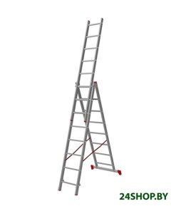 Лестница стремянка алюминиевая трёхсекционная 3x8 1230308 Новая высота