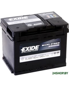 Автомобильный аккумулятор Start Stop EFB EL600 60 А ч Exide