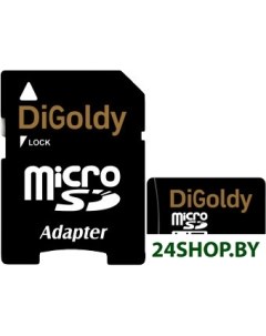 Карта памяти microSDHC Class 10 16GB адаптер DG016GCSDHC10 AD Digoldy
