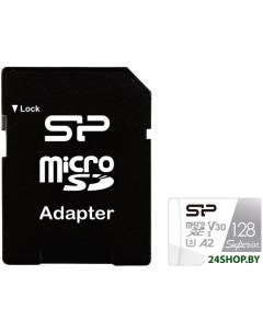 Карта памяти Silicon Power Superior microSDXC SP128GBSTXDA2V20SP 128GB с адаптером Silicon power