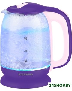 Чайник электрический SKG1513 фиолетовый розовый Starwind