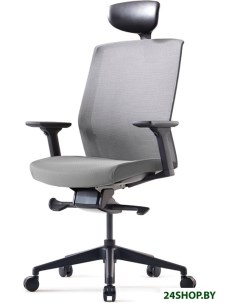 Кресло J1 Black Pl с подголовником серый Bestuhl