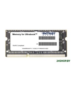 Оперативная память PATRIOT Memory for Ultrabook 8GB DDR3 SO DIMM PC3 12800 PSD38G1600L2S Patriot (компьютерная техника)