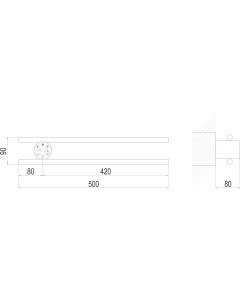 Полотенцесушитель полка П2 КРУГ 500х90 Порошковый(9005 RAL MAT) Terminus