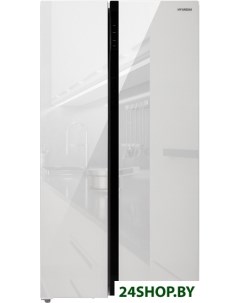 Холодильник CS6503FV белое стекло Hyundai