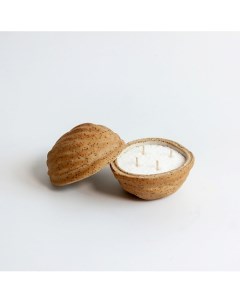 Свеча авторская в грецком орехе из керамики 1 La palme artisan ceramica