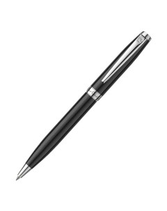 Ручка шариковая LEO 750 корпус латунь и лак отделка сталь хром чёрная Pierre cardin