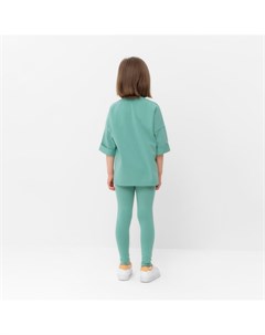 Костюм для девочки футболка лосины цвет оливковый рост 110 см Minaku