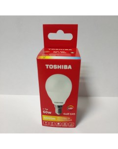 Лампа светодиодная G45 7Вт Е14 3000К LED Golf Toshiba