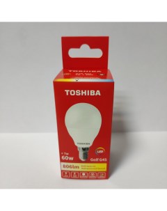 Лампа светодиодная G45 7Вт Е14 4000К LED Golf Toshiba