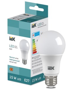 Лампа светодиодная A60 15Вт E27 4000К LED Bulb LL I A60 15 230 40 E27 Iek