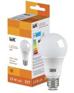 Лампа светодиодная A60 15Вт E27 3000К LED Bulb LL I A60 15 230 30 E27 Iek