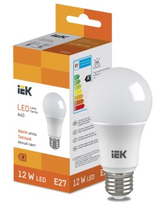Лампа светодиодная A60 12Вт E27 3000К LED Bulb LL I A60 12 230 30 E27 Iek