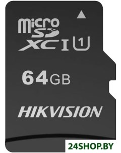 Карта памяти microSDHC HS TF C1 STD 64G Adapter 64GB с адаптером Hikvision