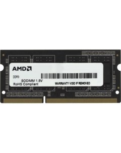 Оперативная память Radeon Value 2GB DDR3 SO DIMM PC3 10600 R332G1339S1S UO Amd