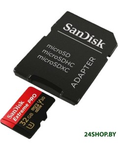 Карта памяти Extreme Pro microSDHC 32GB с адаптером SDSQXCG 032G GN6MA Sandisk