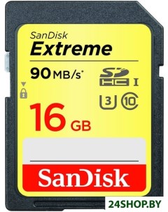 Карта памяти Extreme SDHC Class 10 16GB SDSDXNE 016G GNCIN Sandisk
