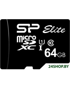 Карта памяти microSDXC Elite UHS 1 Class 10 64 GB SP064GBSTXBU1V10 Silicon power