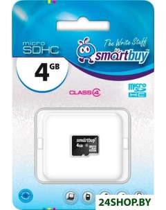 Карта памяти Smart Buy microSDHC Class 4 4 Гб SB4GBSDCL4 00 Smartbuy