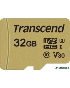 Карта памяти microSDHC 500S 32GB адаптер TS32GUSD500S Transcend