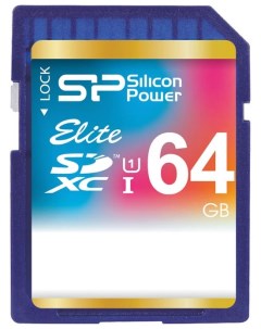 Карта памяти SDXC Elite UHS 1 Class 10 64 GB SP064GBSDXAU1V10 Silicon power