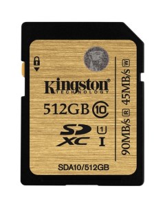 Карта памяти SDXC Ultimate UHS I U1 Class 10 512GB SDA10 512GB Kingston