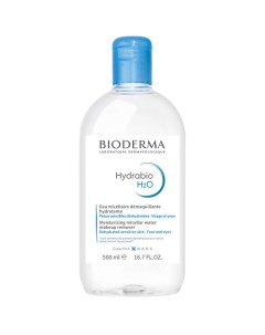 Мицеллярная вода очищающая для сухой и обезвоженной кожи лица Hydrabio H2O 500 Bioderma