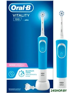 Электрическая зубная щетка Vitality 100 Sensi UltraThin D100 413 1 голубой Oral-b