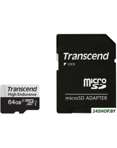 Карта памяти microSDXC TS64GUSD350V 64GB с адаптером Transcend
