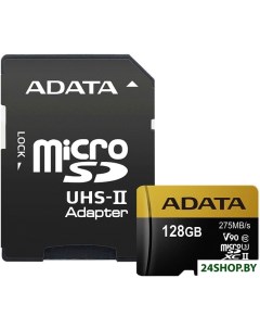 Карта памяти microSDXC UHS II 128GB адаптер AUSDX128GUII3CL10 CA1 A-data