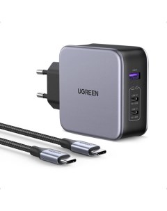 Сетевое зарядное устройство CD289 90549 USB A 2 USB C 140W GaN Tech C to C кабель 2M Black Ugreen