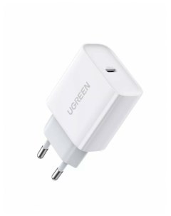 Сетевое зарядное устройство UGREEN CD137-60450, 1 USB-C, PD 20W Fast Charge, White Ugreen