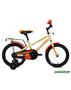 Детский велосипед Meteor 16 2021 бежевый оранжевый Forward