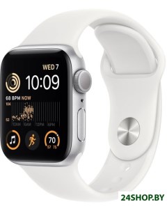 Умные часы Watch SE 2 40 мм алюминиевый корпус серебристый белый спортивный силиконовый рем Apple