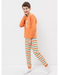 Комплект для мальчиков джемпер брюки в оранжевом цвете в полоску Mark formelle