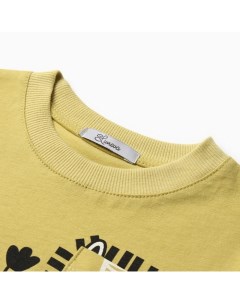 Комплект футболка шорты для мальчика цвет горчица черный рост 104 см Luneva