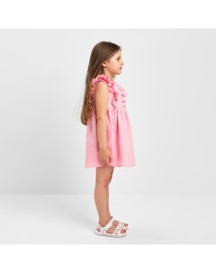 Платье детское с рюшей Муслин р 32 110 116 см розовый Kaftan