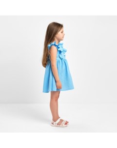 Платье детское с рюшей Муслин р 30 98 104 см голубой Kaftan
