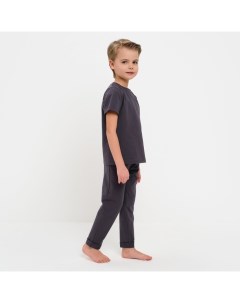 Пижама для мальчика футболка брюки цвет графит рост 128 Minaku