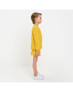 Костюм детский свитшот шорты цвет жёлтый рост 116 см Minaku