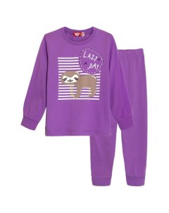 Пижама для девочки рост 104 см цвет лиловый Let's go