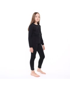 Термобельё для девочки джемпер брюки цвет чёрный рост 134 см Юниор текстиль