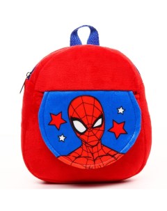 Рюкзак плюшевый на молнии с карманом 19х22 см Человек паук Marvel